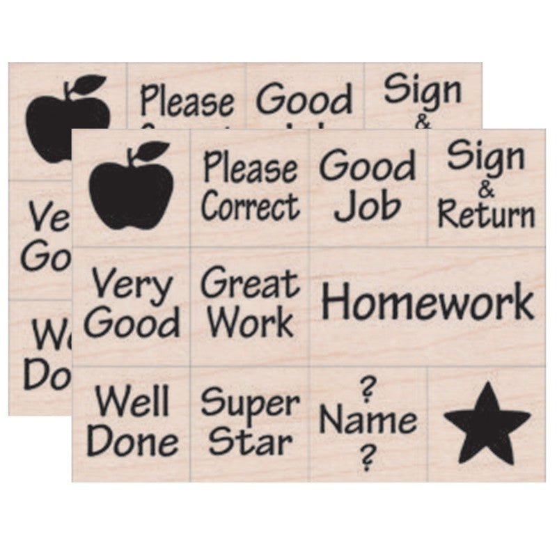 HERO ARTS - Nearly Tiny Messages From Your Teacher Stamps, 11 per Set, 2 Sets