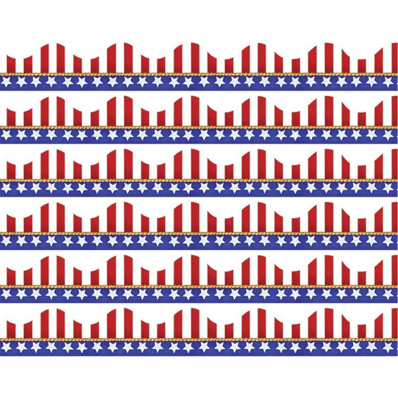 EUREKA - American Flags Electoral Deco Trim®, 37 Feet Per Pack, 6 Packs