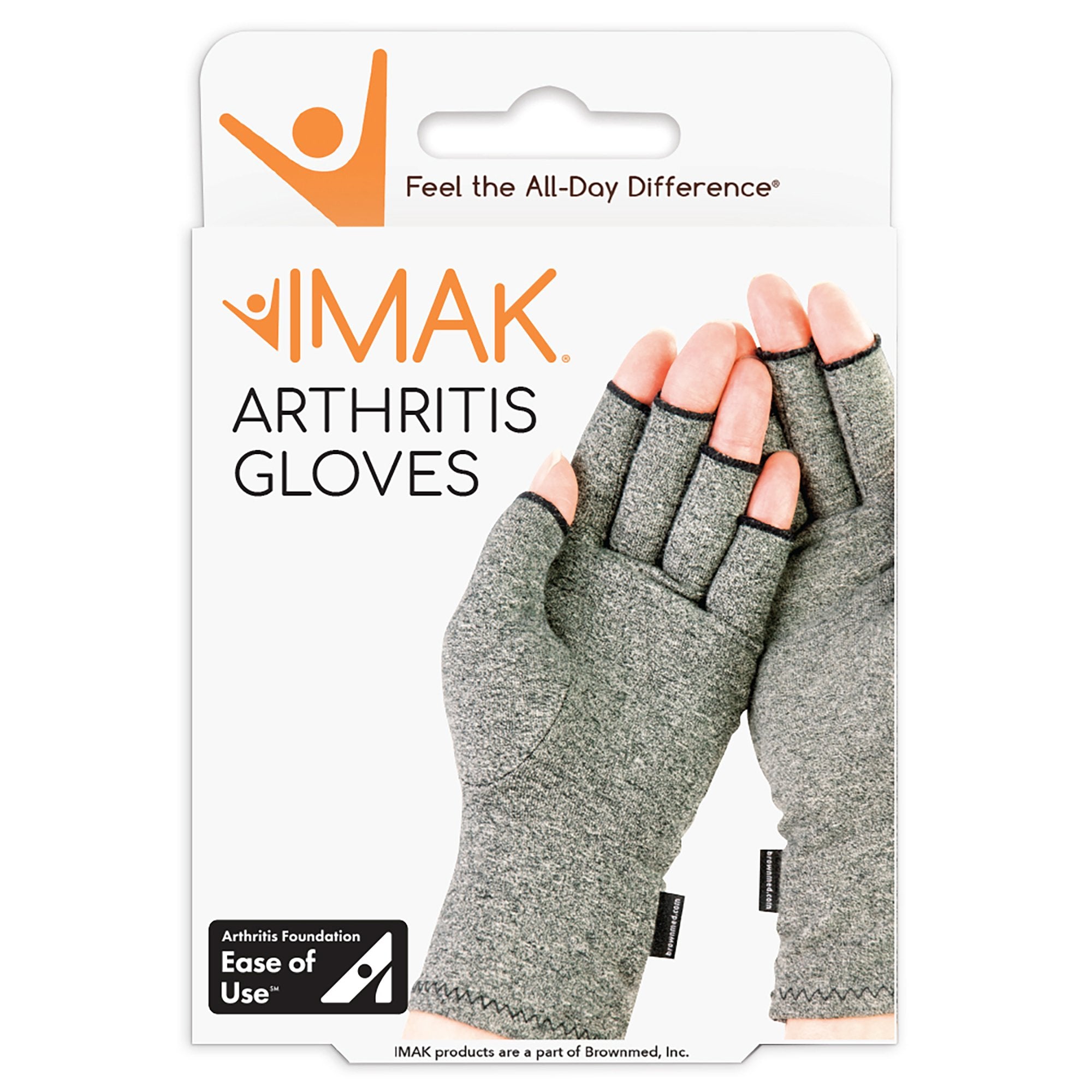 Brownmed - Arthritis Glove IMAK® Compression Open Finger Medium Over-the-Wrist Length Hand Specific Pair [1/BX]
