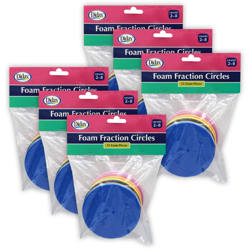 DIDAX - Easyshapes Foam Fraction Circles, 51 Pieces Per Set, 6 Sets