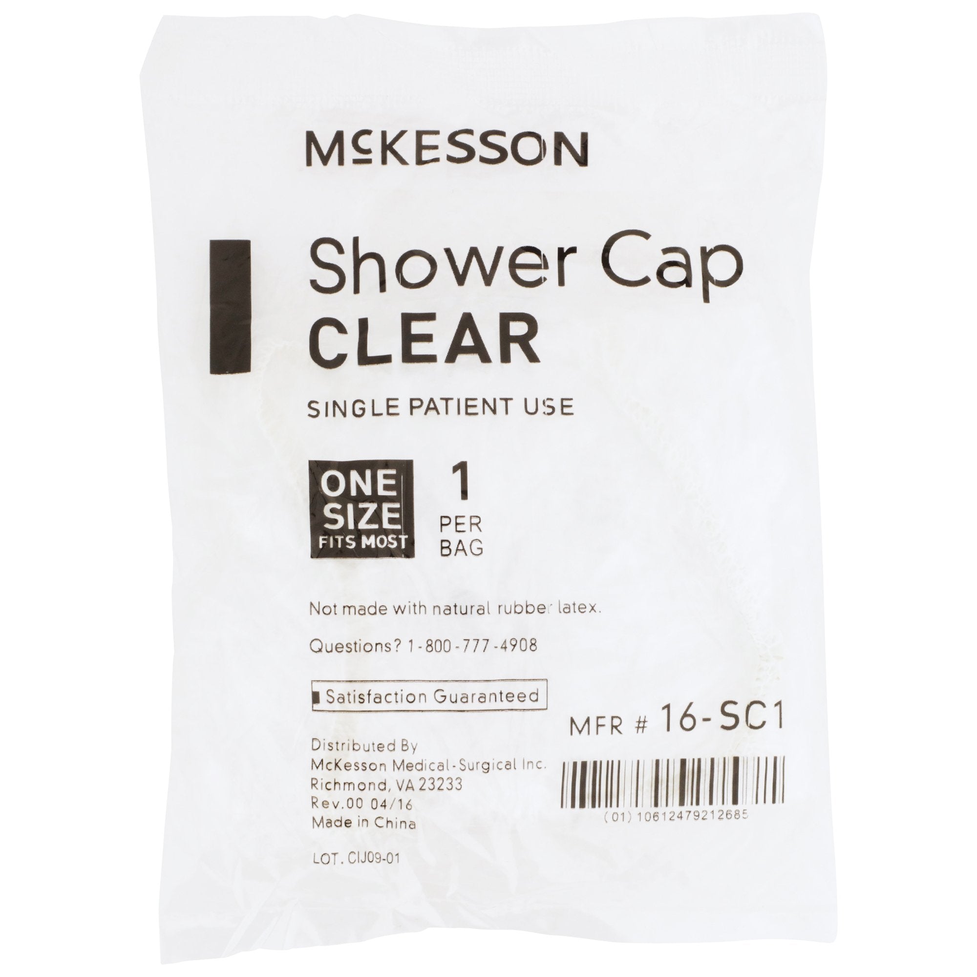 McKesson Brand - Shower Cap McKesson One Size Fits Most Clear [2000/CS]