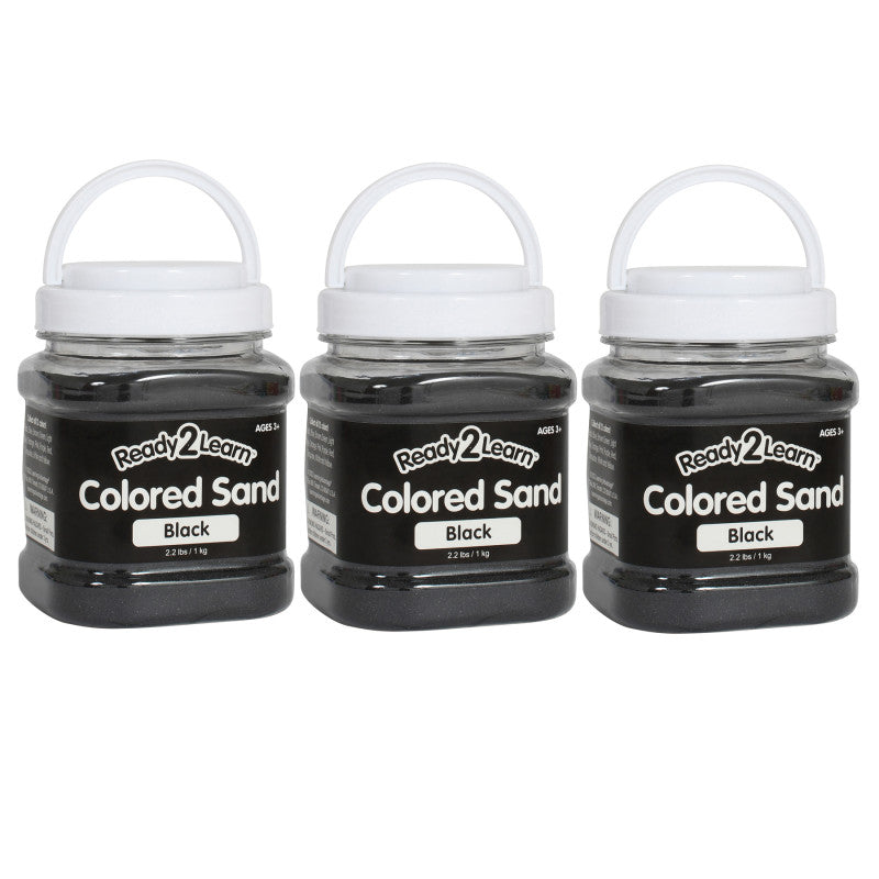 READY 2 LEARN - Colored Sand - Black - 2.2 lb. Jar - Pack of 3