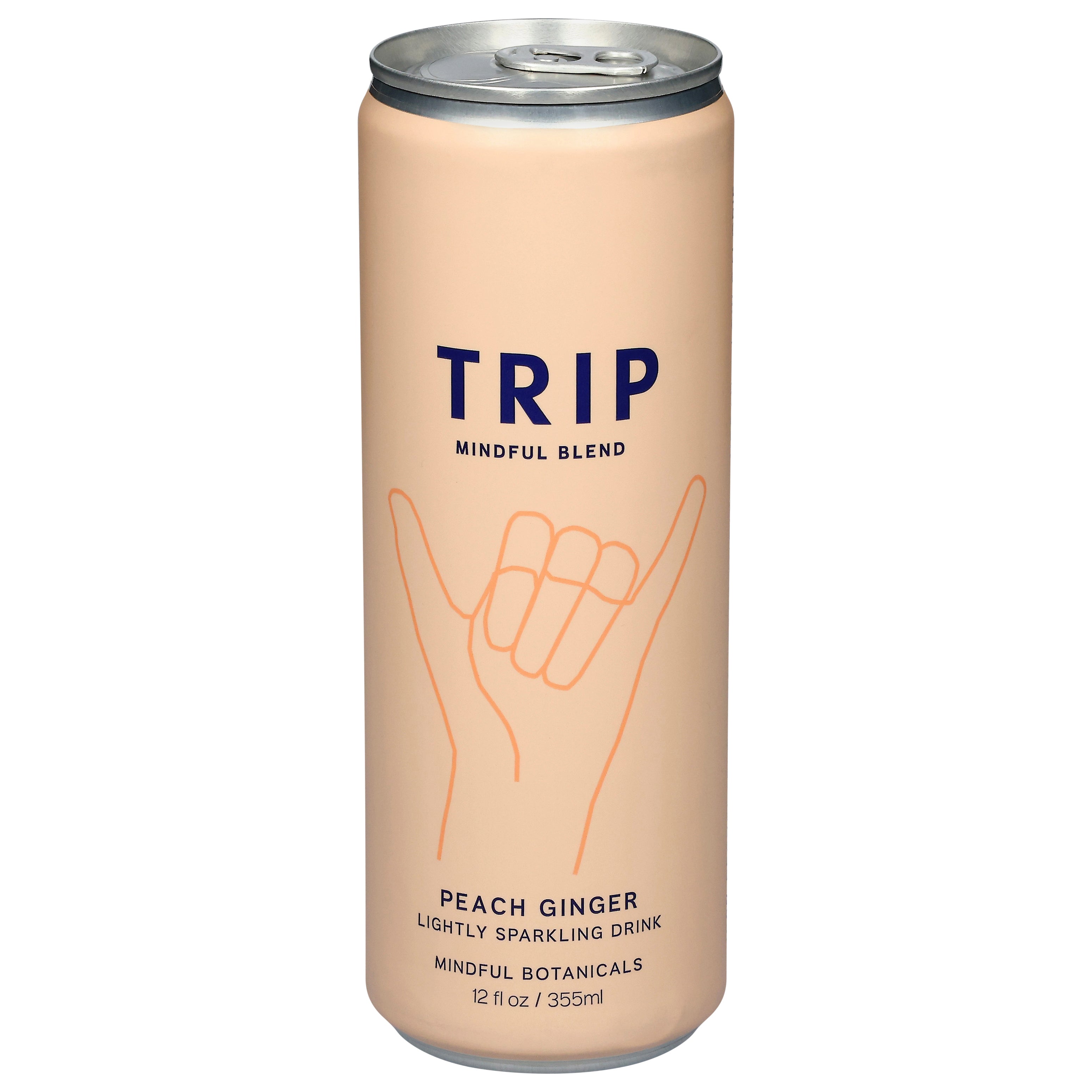 Trip Mindful Blend Mindful Botanicals Peach Ginger Lightly Sparkling Drink 12 fl oz - Case of 12