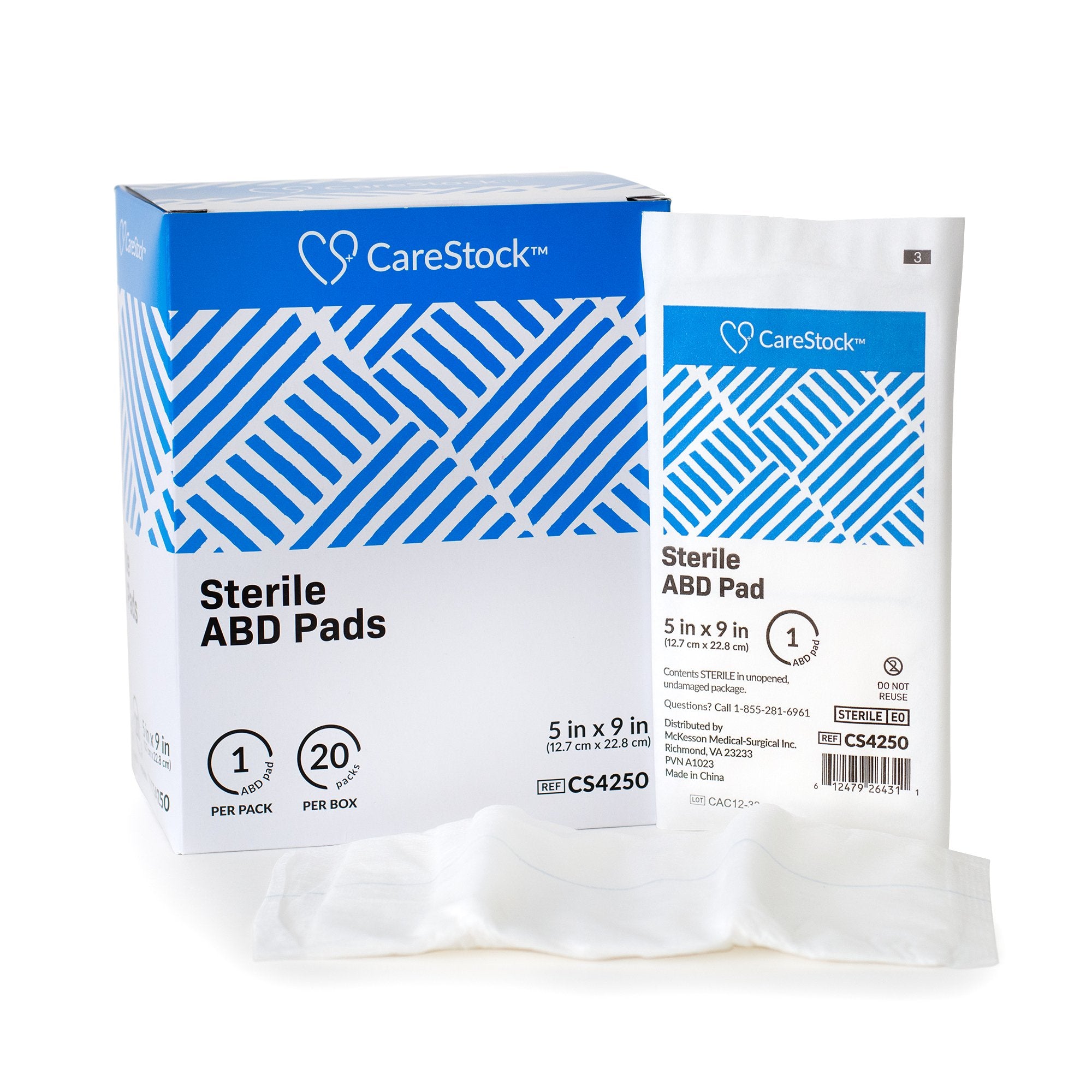 CareStock - Abdominal Pad CareStock™ 5 X 9 Inch Sterile 1 per Pack [400/CS]