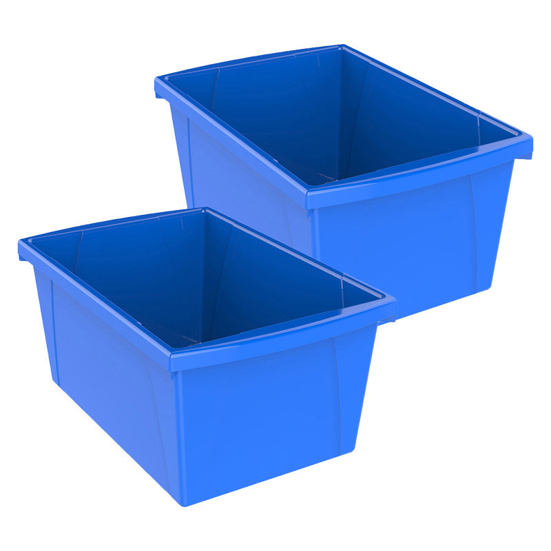 STOREX - Medium Classroom Storage Bin, Blue, Pack of 2