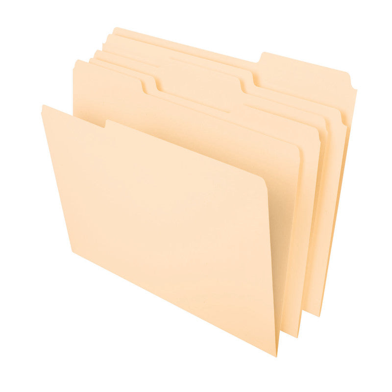 PENDAFLEX - File Folders, Letter Size, Manila, 1/3 Cut, Box of 100