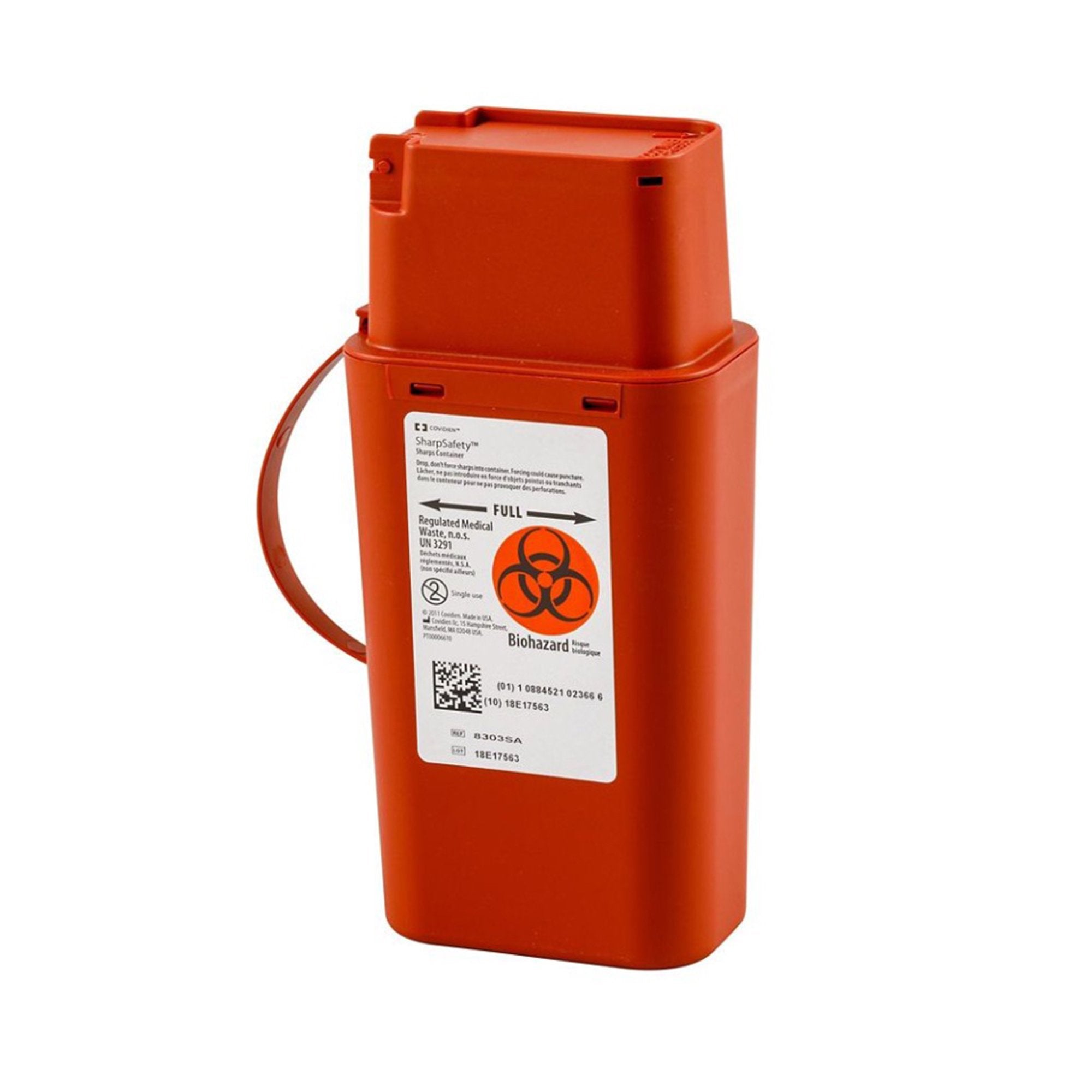 Cardinal - Pocket Shuttle Sharps Container SharpSafety™ Red Base 8-3/4 H X 2-1/2 D X 4-1/2 W Inch Vertical Entry 0.25 Gallon [1/EA]
