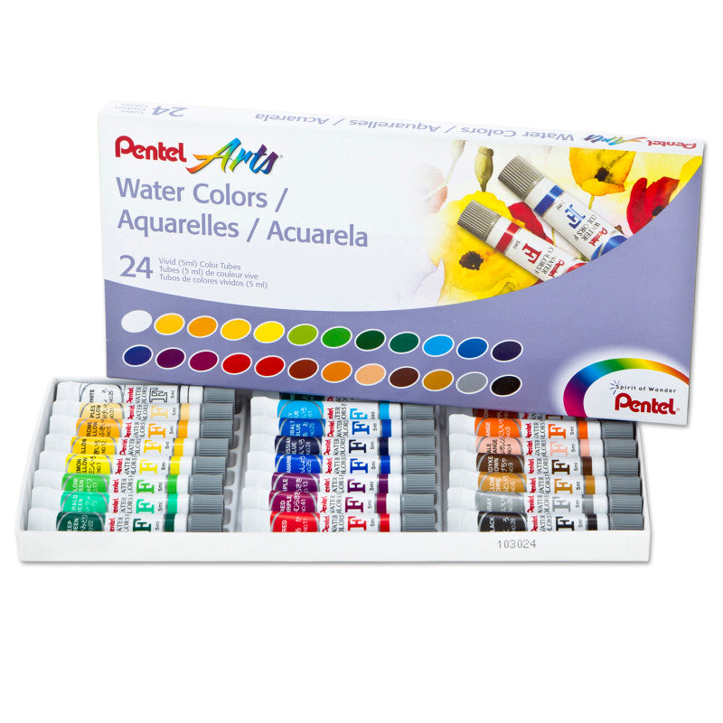 PENTEL - Water Colors, Set of 24 Tubes