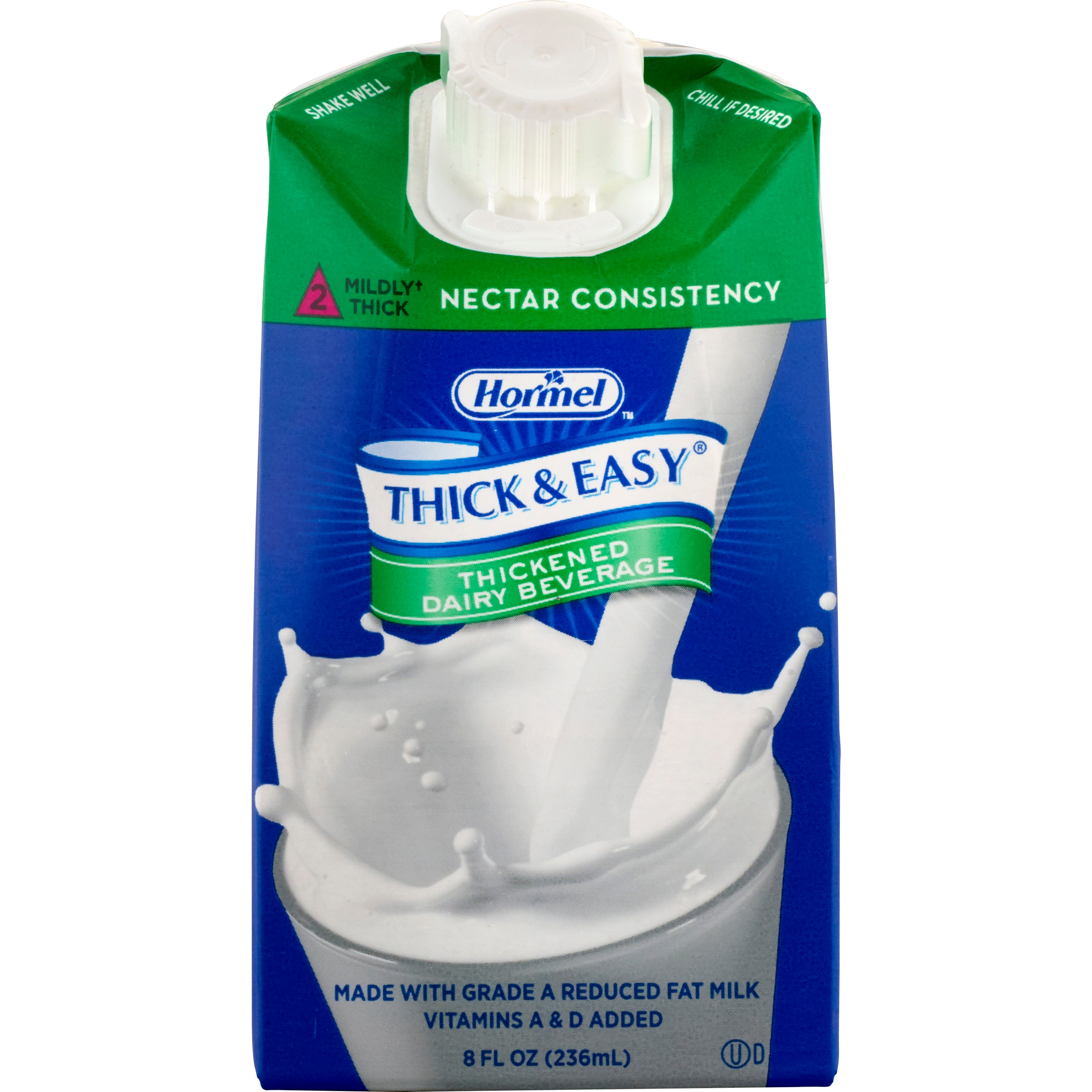 Hormel Food Sales - Thickened Beverage Thick & Easy® Dairy 8 oz. Carton Milk Flavor Liquid IDDSI Level 2 Mildly Thick [27/CS]