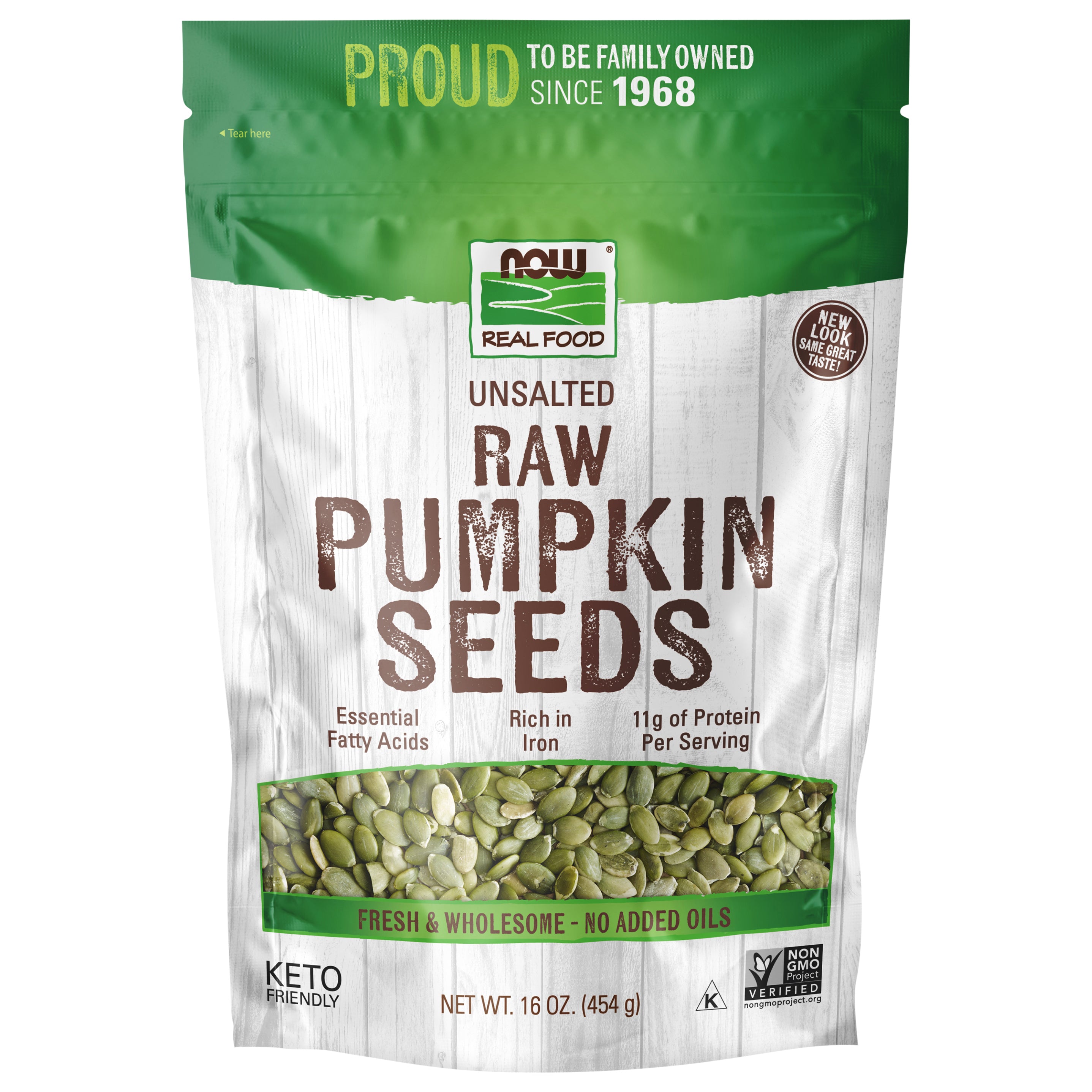 Pumpkin Seeds, Raw & Unsalted - 16 oz. - Case of 12