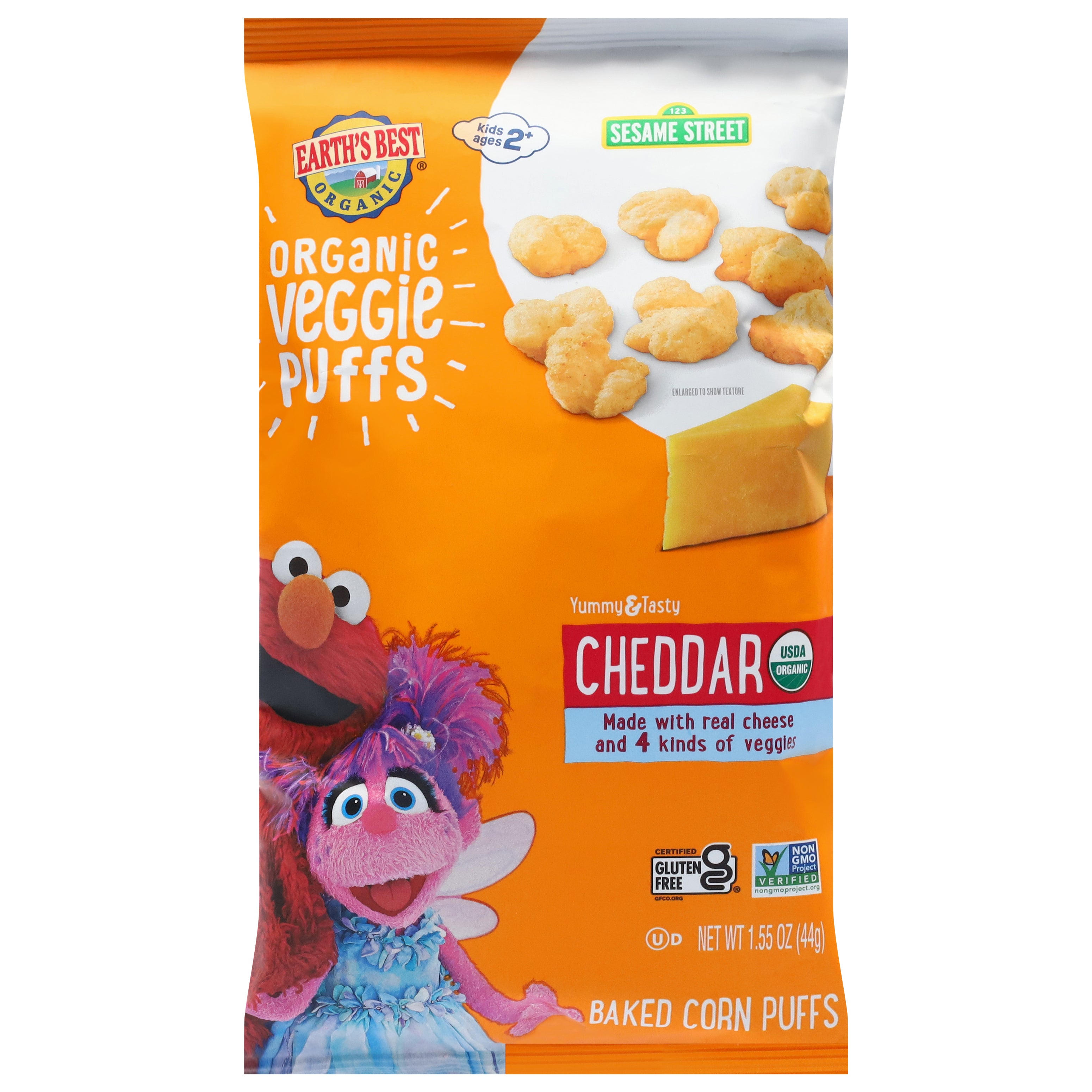 Earth's Best Organic Organic Cheddar Veggie Puffs 1.55 oz - Case of 4