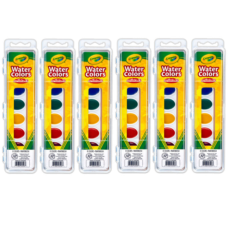 Artista II® Watercolor Set, 8 Colors & Brush, Pack of 6