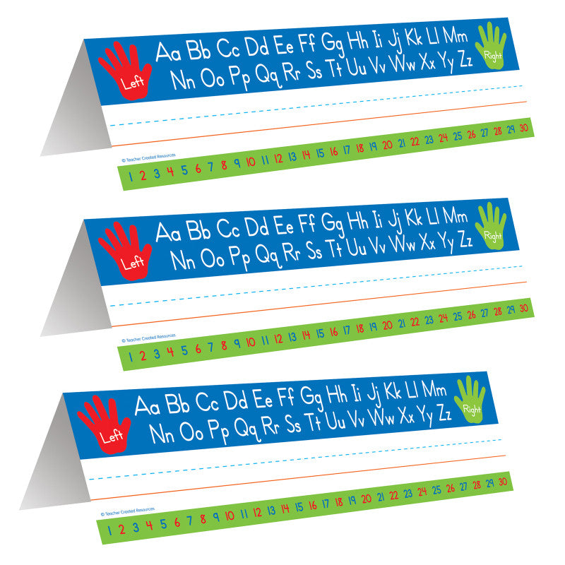 TEACHER CREATED RESOURCES - Left Right Alphabet Tented Name Plate, 36 Per Pack, 3 Packs