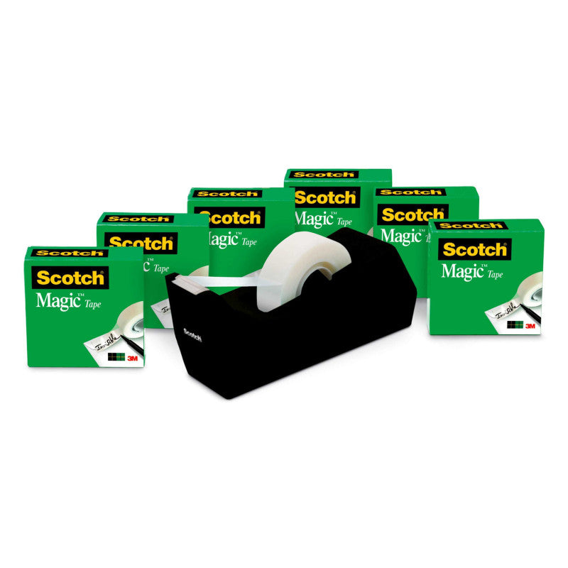 SCOTCH - Magic™ Tape Refill Rolls, 3/4", 6 Count with Desktop Dispenser