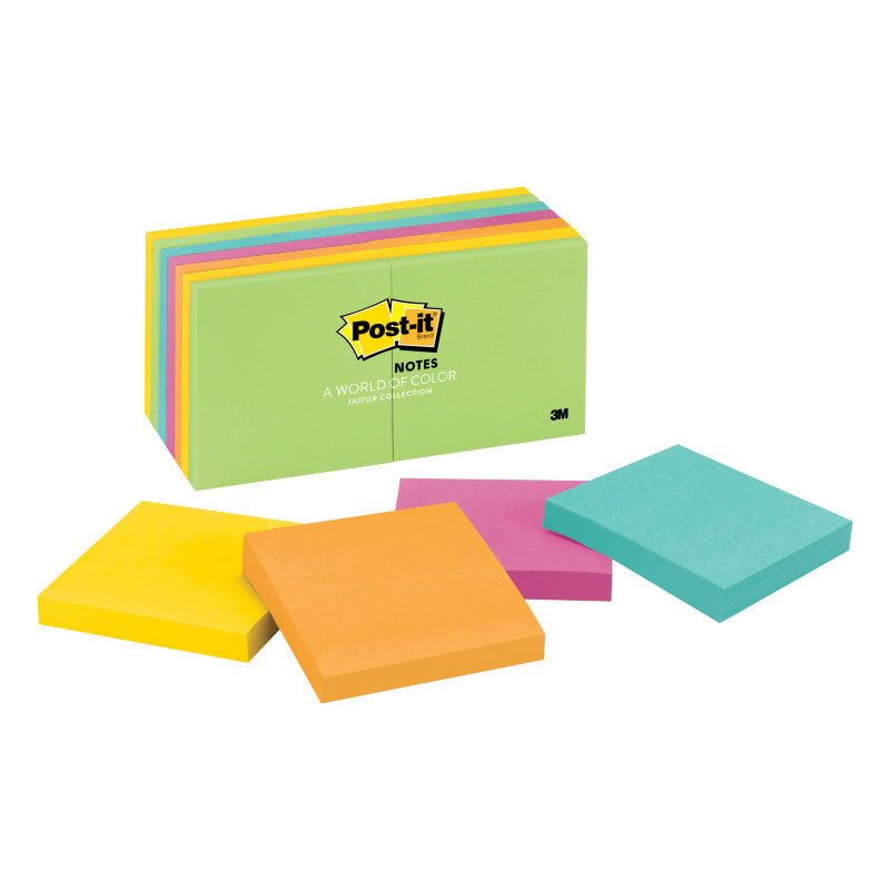 POST-IT - Notes, 3" x 3", Jaipur Collection, 14 Pads