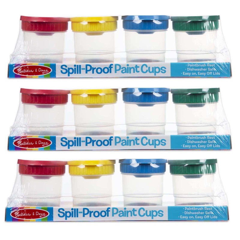 MELISSA & DOUG - Spill-Proof Paint Cups, 4 Per Set, 3 Sets