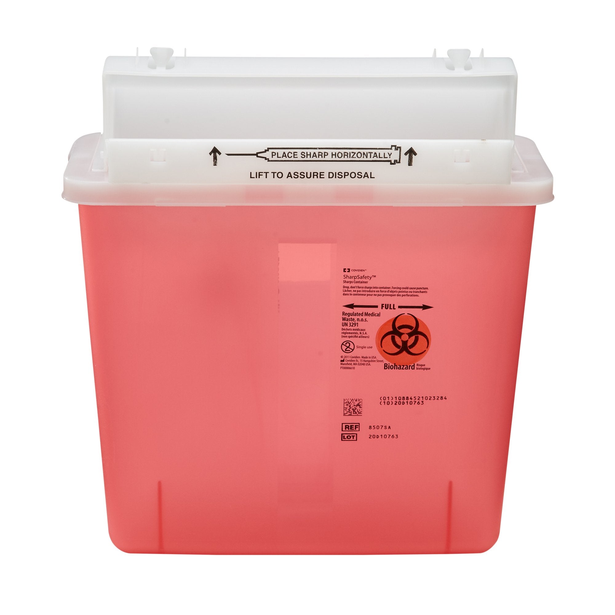 Cardinal - Sharps Container SharpStar™ In-Room™ Translucent Red Base 12-1/2 H X 5-1/2 D X 10-3/4 W Inch Horizontal Entry 1.25 Gallon [20/CS]