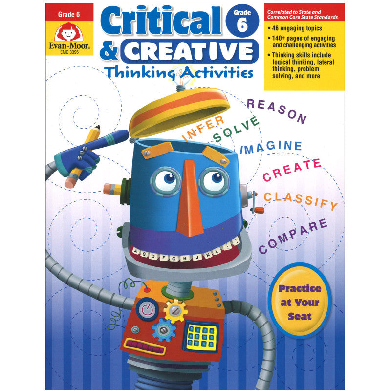 EVAN-MOOR - Critical and Creative Thinking Activities Book, Grade 6+