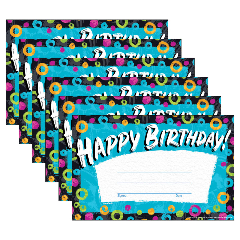 TREND - Color Harmony Birthday Recognition Awards, 30 Per Pack, 6 Packs