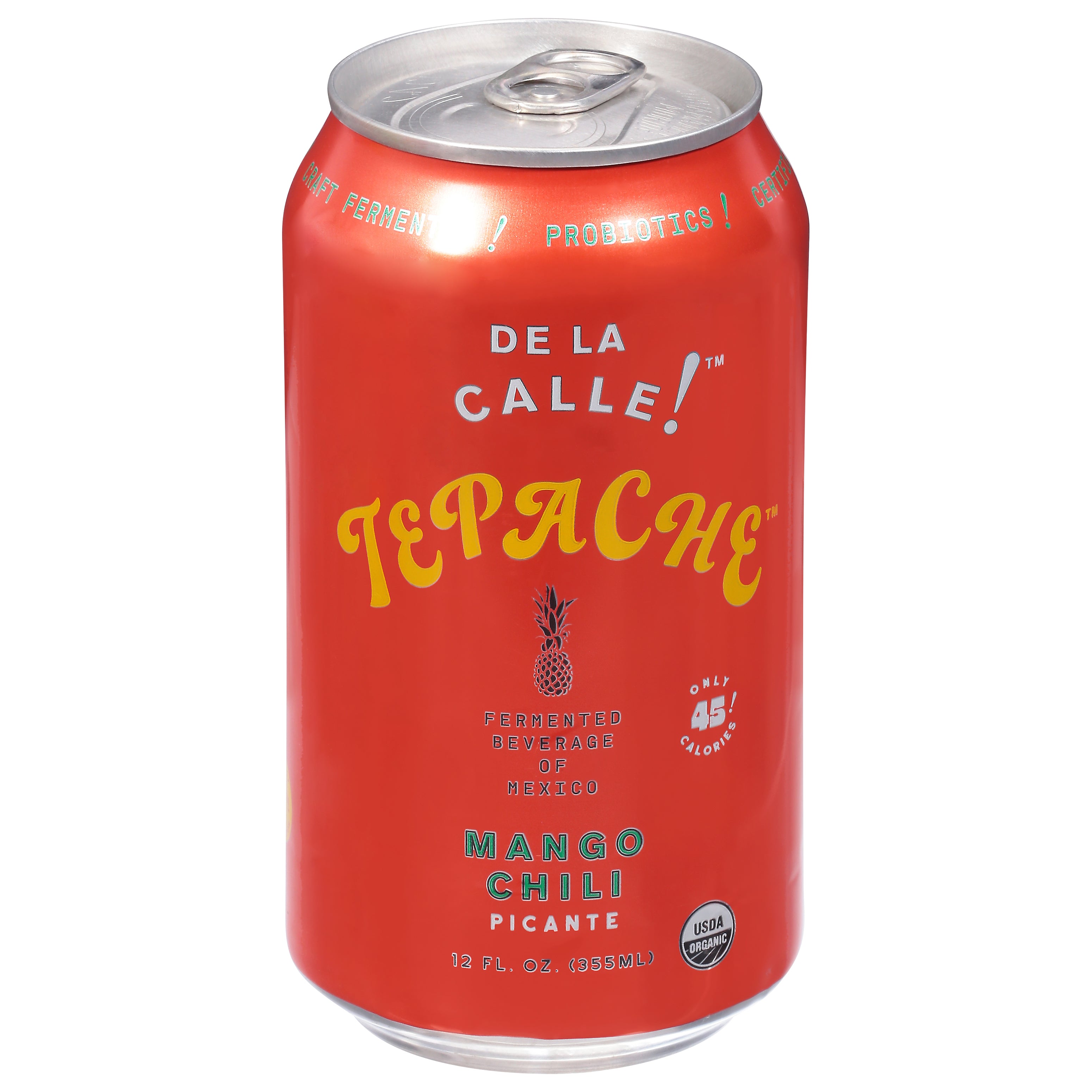 De La Calle! Tepache Mango Chili Fermented Beverage 12 fl oz - Case of 12