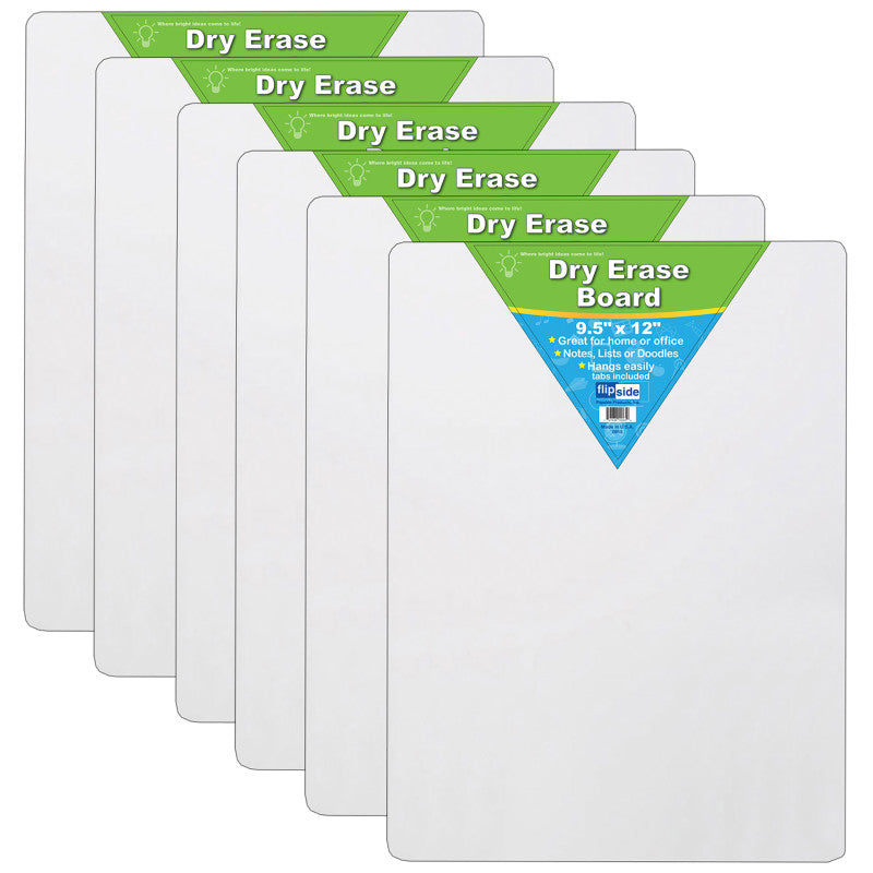 FLIPSIDE PRODUCTS - Dry Erase Board, 9.5" x 12", Pack of 6