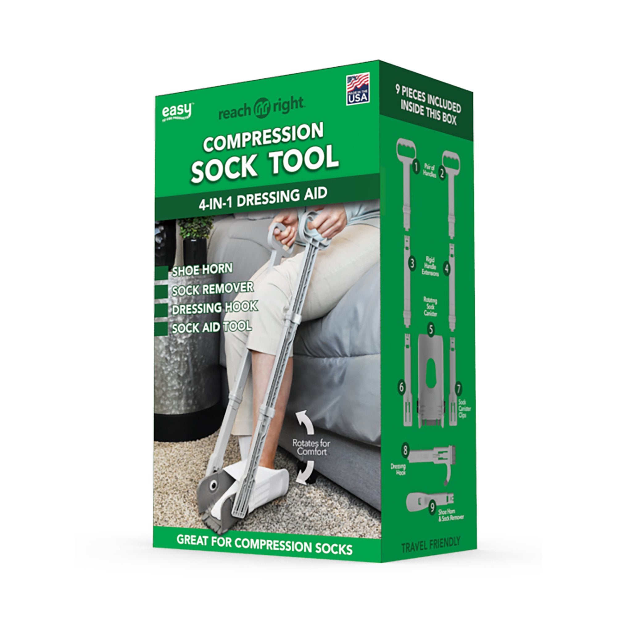 Easy To Use Products LLC - Dressing Aid Stick with Extra Handles Reach Right 34 Inch Length [1/EA]