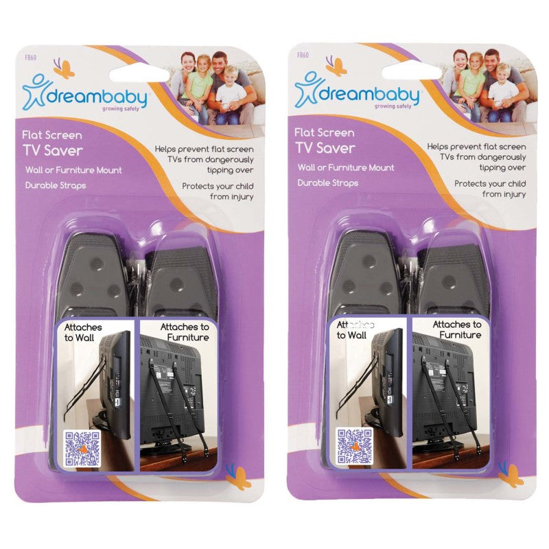 DREAMBABY - Flat Screen TV Saver, 2 Straps Per Pack, 2 Packs