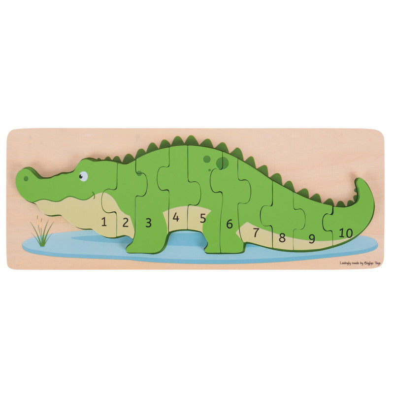 BIGJIGS TOYS - Crocodile Number Puzzle