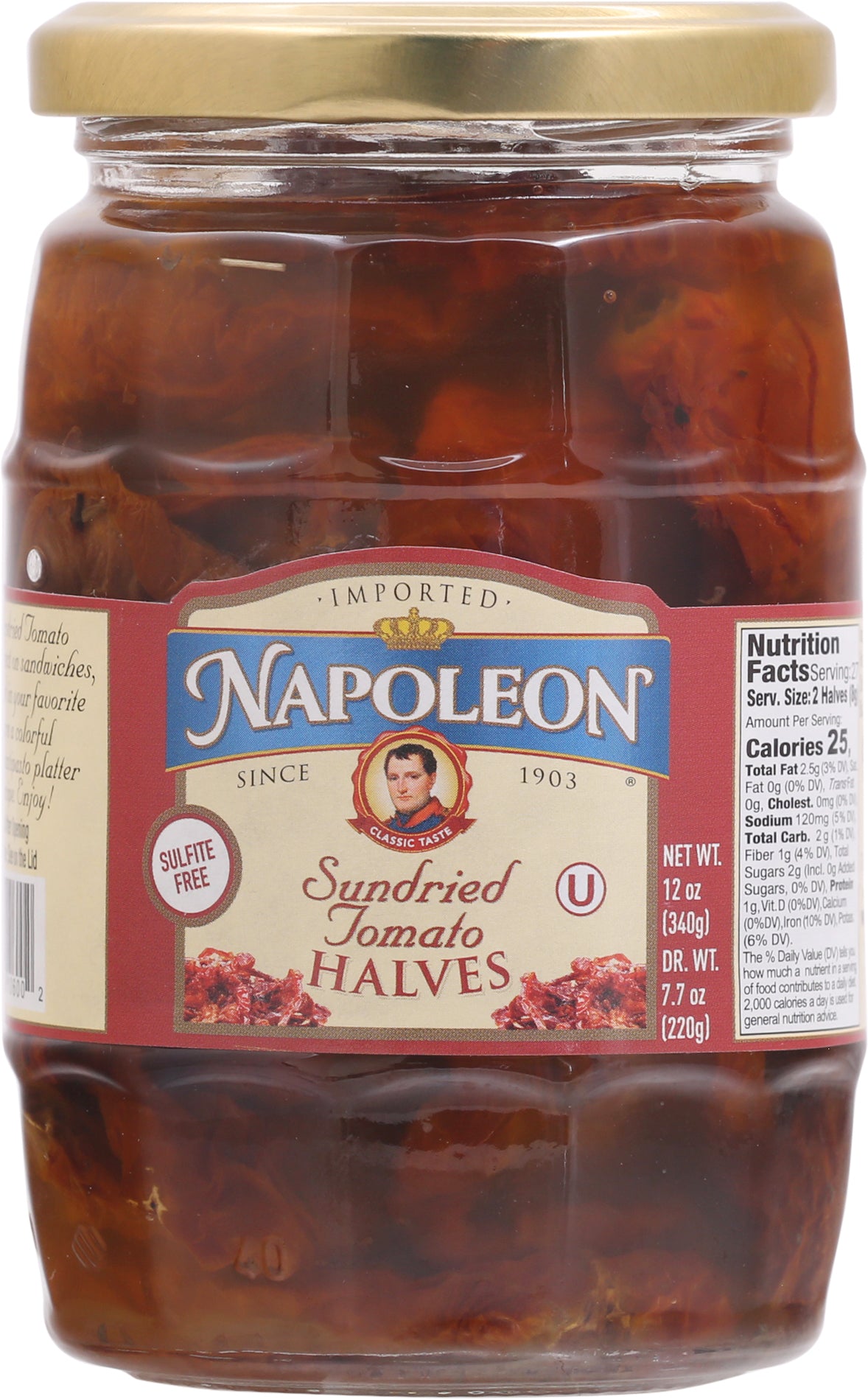 Napoleon Sundried Tomato Halves 12 oz Jar - Case of 6