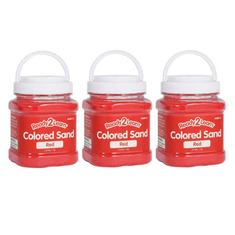 READY 2 LEARN - Colored Sand - Red - 2.2 lb. Jar - Pack of 3