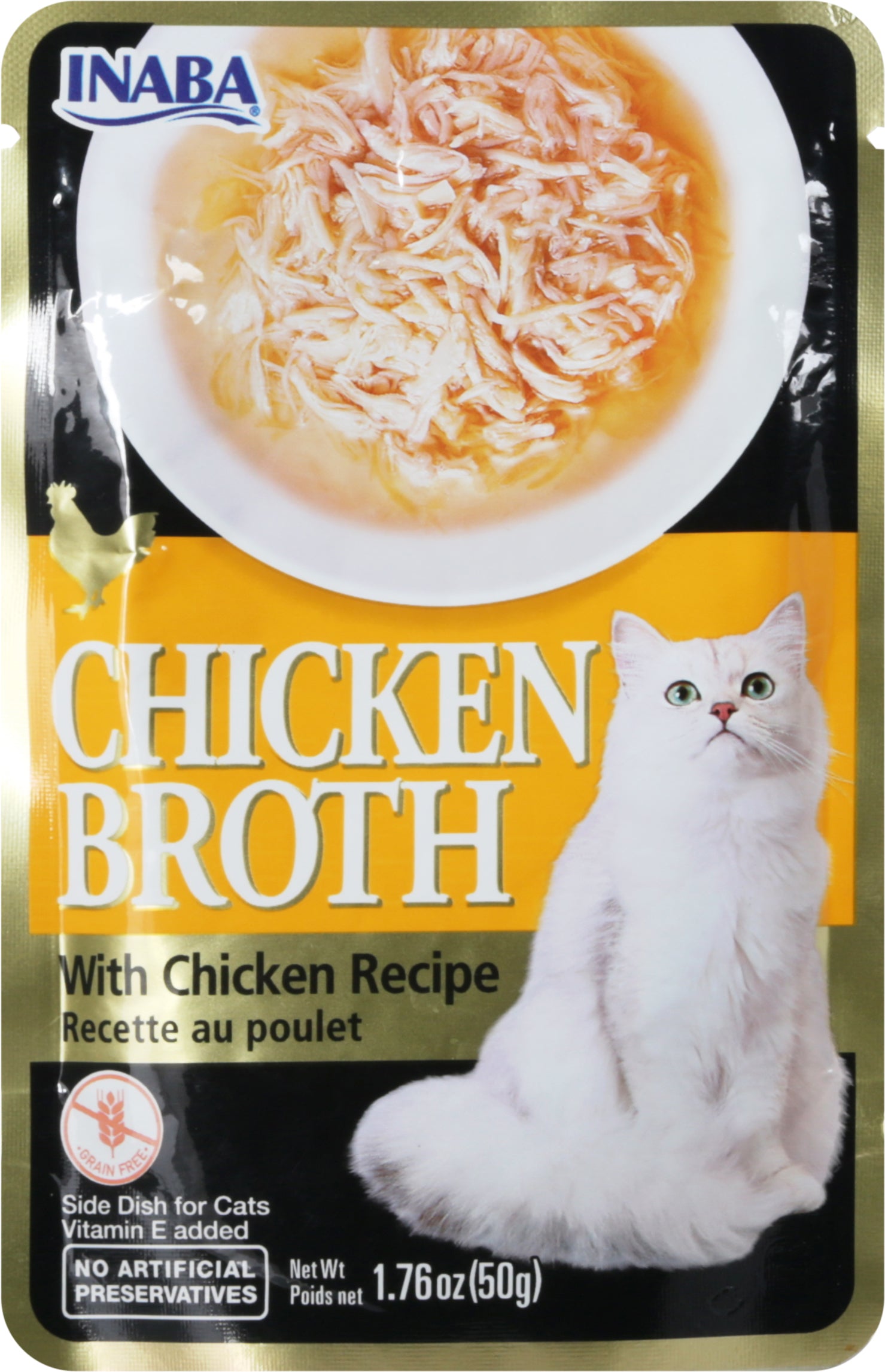 Inaba Chicken Broth with Chicken Recipe Side Dish for Cat 1.76 oz - Case of 8