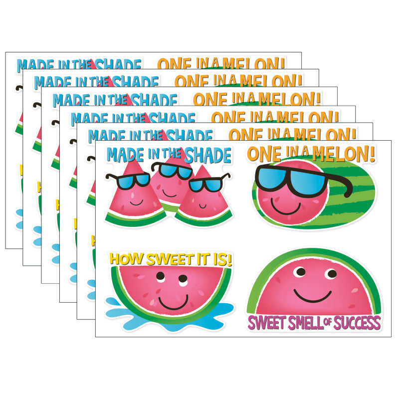 EUREKA - Jumbo Scented Stickers, Watermelon, 12 Per Pack, 6 Packs