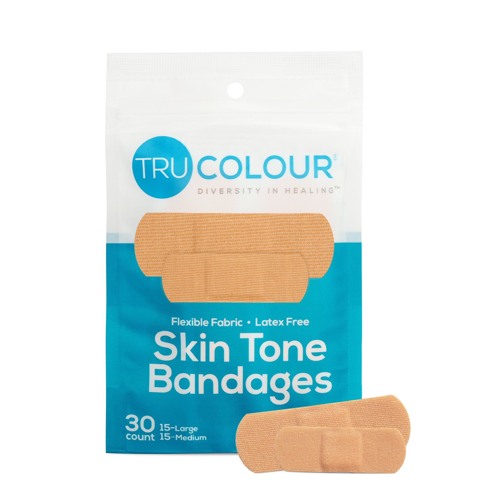 Tru-Colour Products LLC - Waterproof Adhesive Strip Tru-Colour® 1 X 3 Inch Fabric Rectangle Beige Sterile [1500/CS]