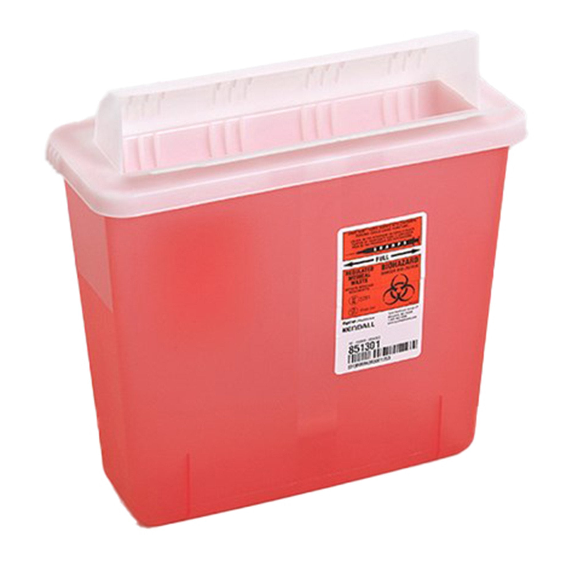 Cardinal - Sharps Container In-Room™ Translucent Red Base 11 H X 10-3/4 W X 4-3/4 D Inch Horizontal Entry 1.25 Gallon [20/CS] (178743_CS)