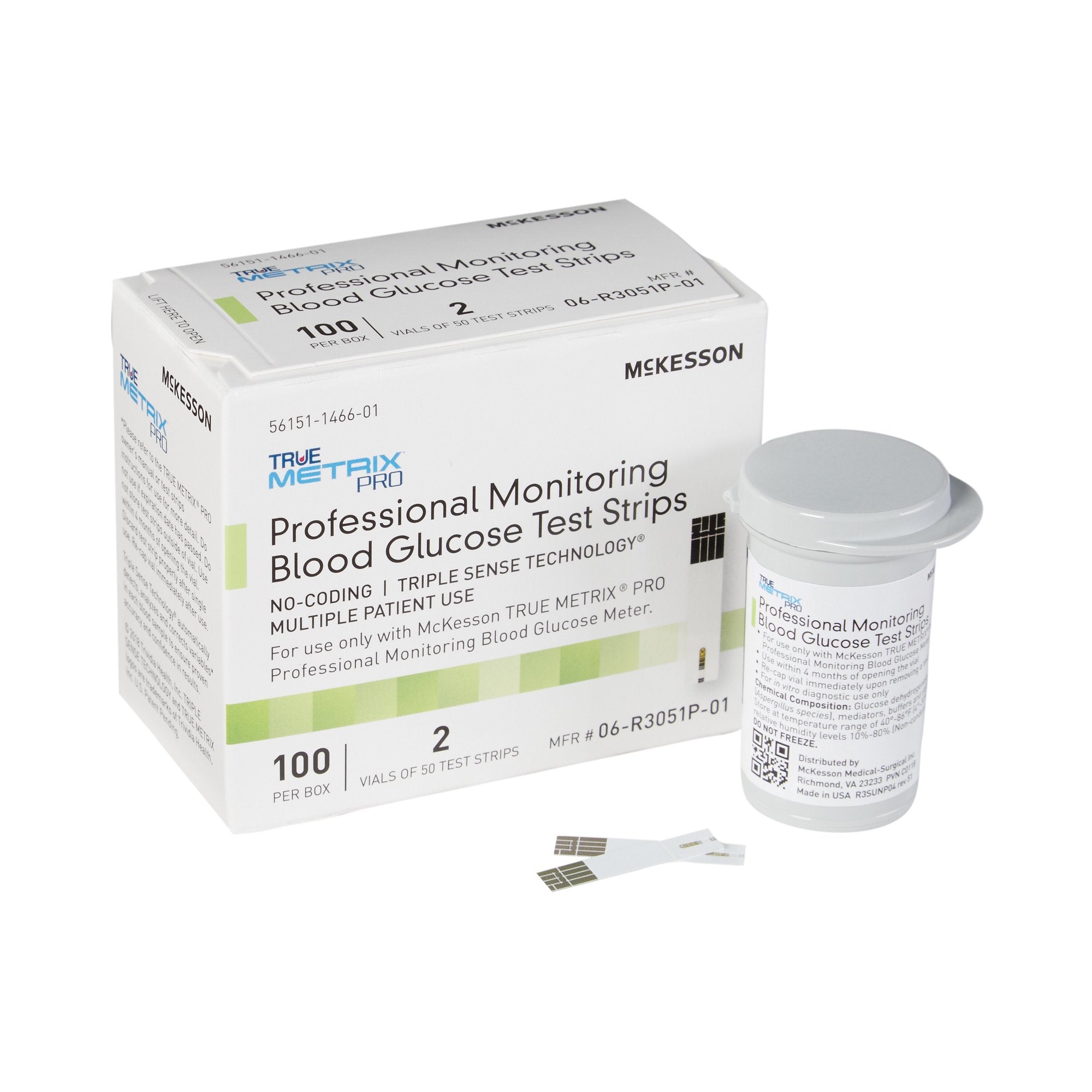 McKesson Brand - Blood Glucose Test Strips McKesson TRUE METRIX® PRO 100 Strips per Pack [1200/CS]