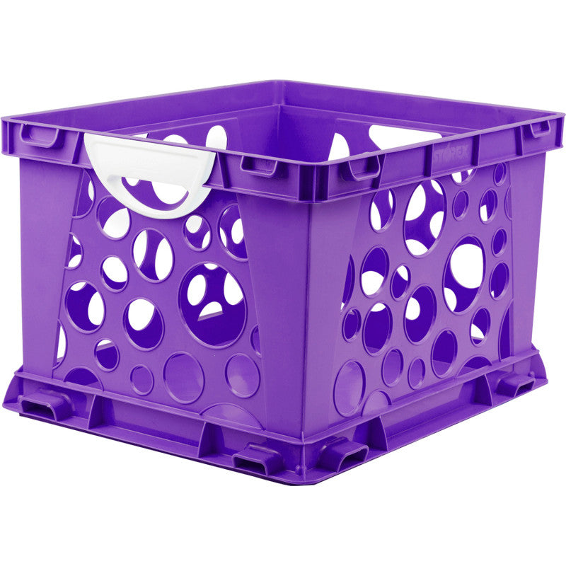 STOREX - Premium File Crate with Handles, Classroom Purple