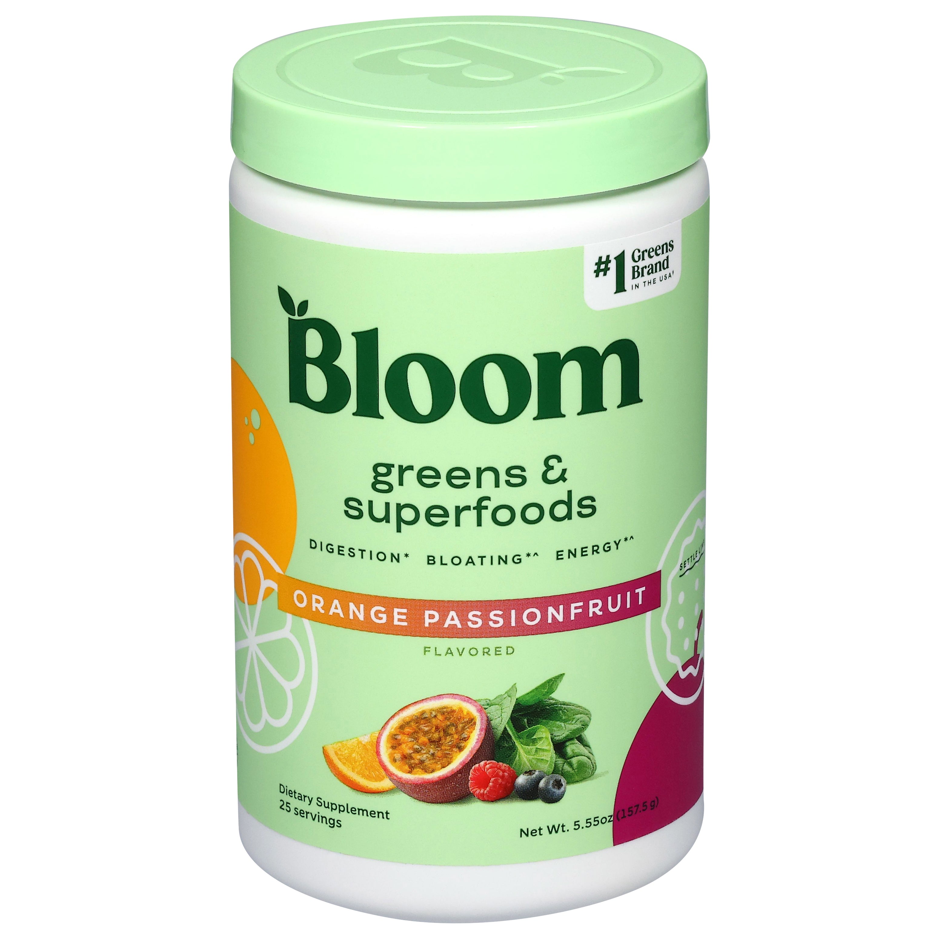 Bloom Orange Passionfruit Flavored Greens & Superfoods 5.55 oz - Case of 1