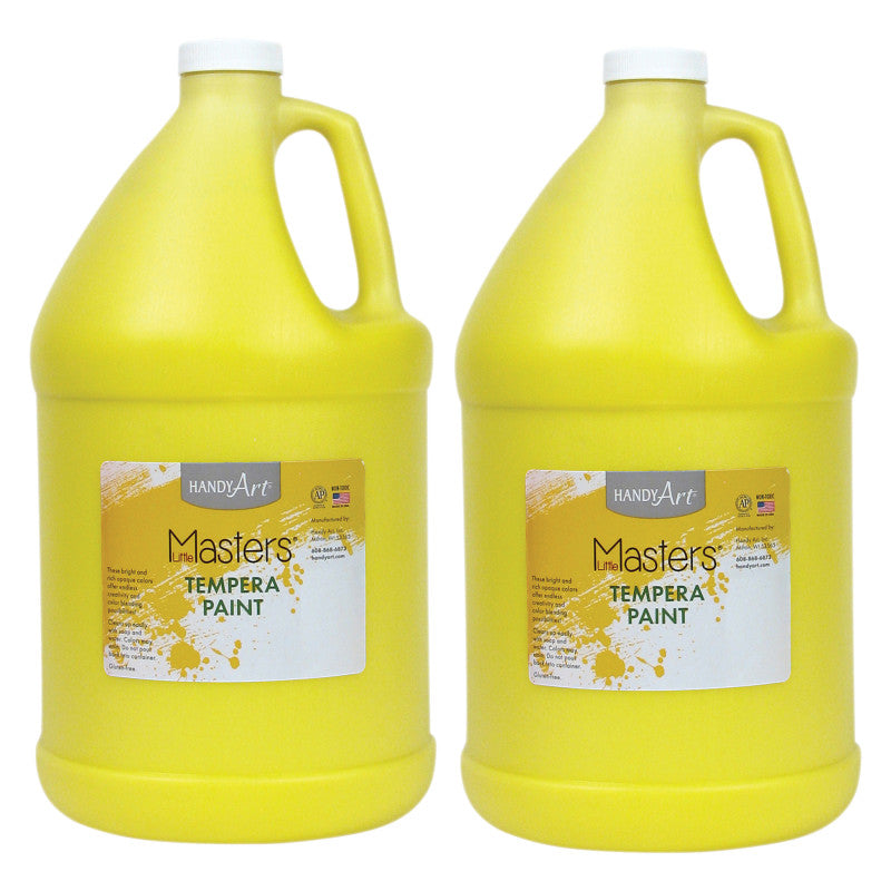 HANDY ART - Little Masters® Tempera Paint, Yellow, Gallon, Pack of 2