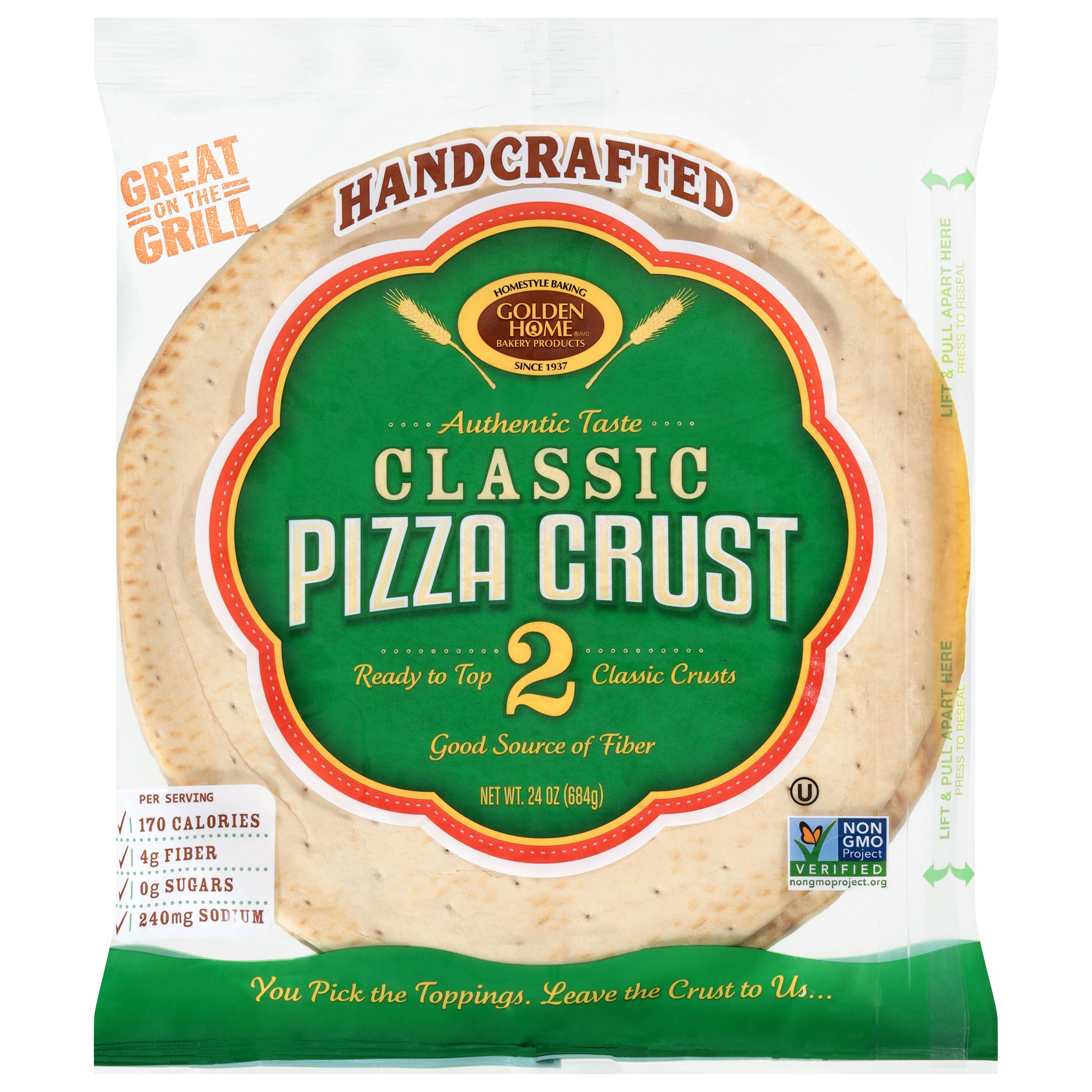 Golden Home Classic Pizza Crust 2 Each - Case of 10