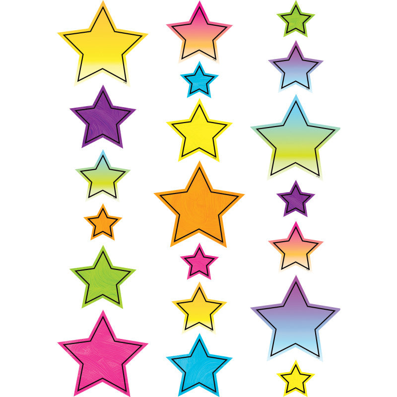 TEACHER CREATED RESOURCES - Brights 4Ever Star Accents, Assorted Sizes, 60 Per Pack, 3 Packs