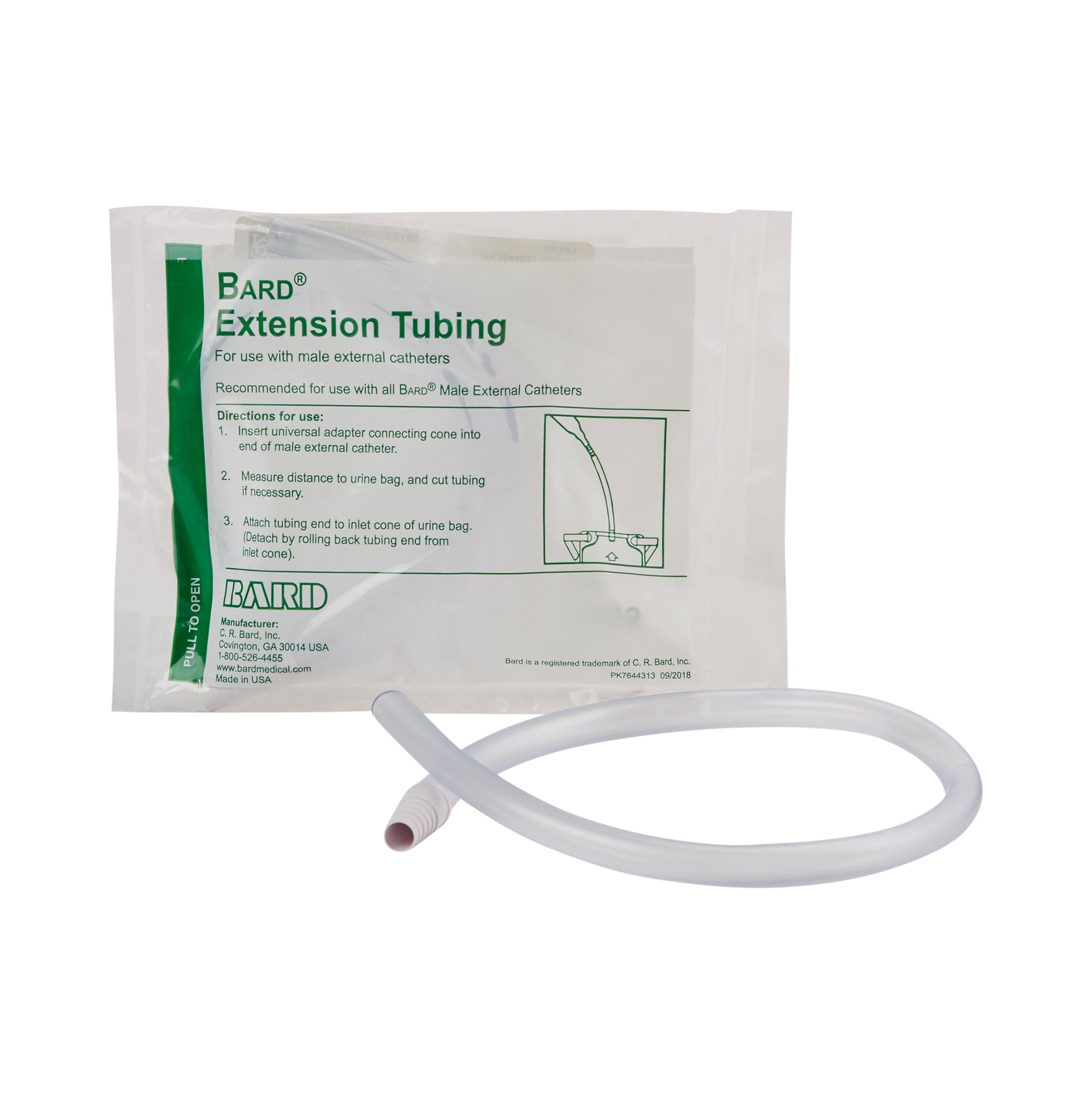 Bard - Tube, Leg Bag Extension Bard® 18 Inch Tube and Adapter, Reusable, Nonsterile [24/CS]