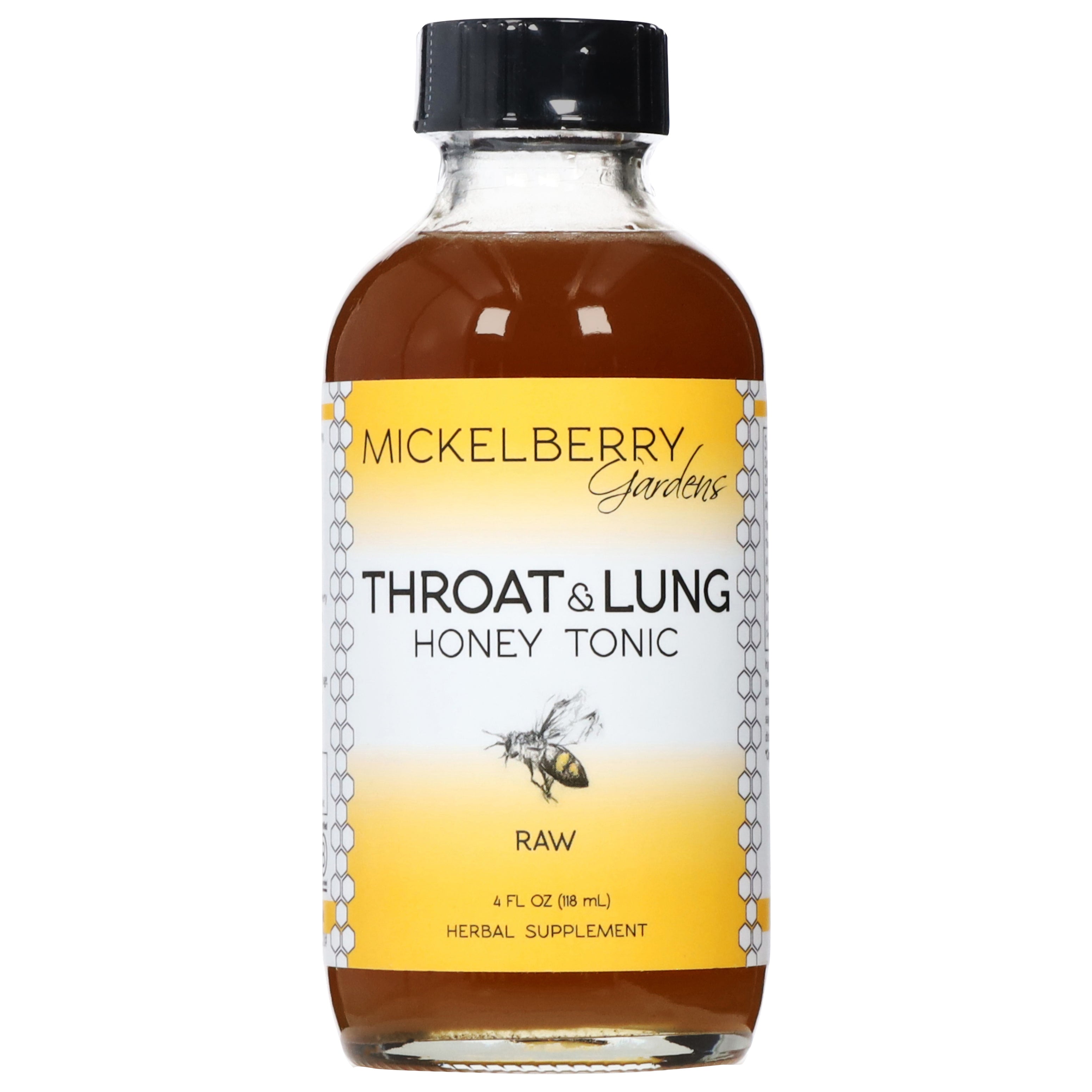 Mickelberry Gardens Raw Throat & Lung Honey Tonic 4 fl oz - Case of 1