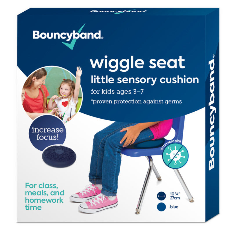 BOUNCYBAND - Antimicrobial Little Wiggle Seat Sensory Cushion, Blue 10.75"
