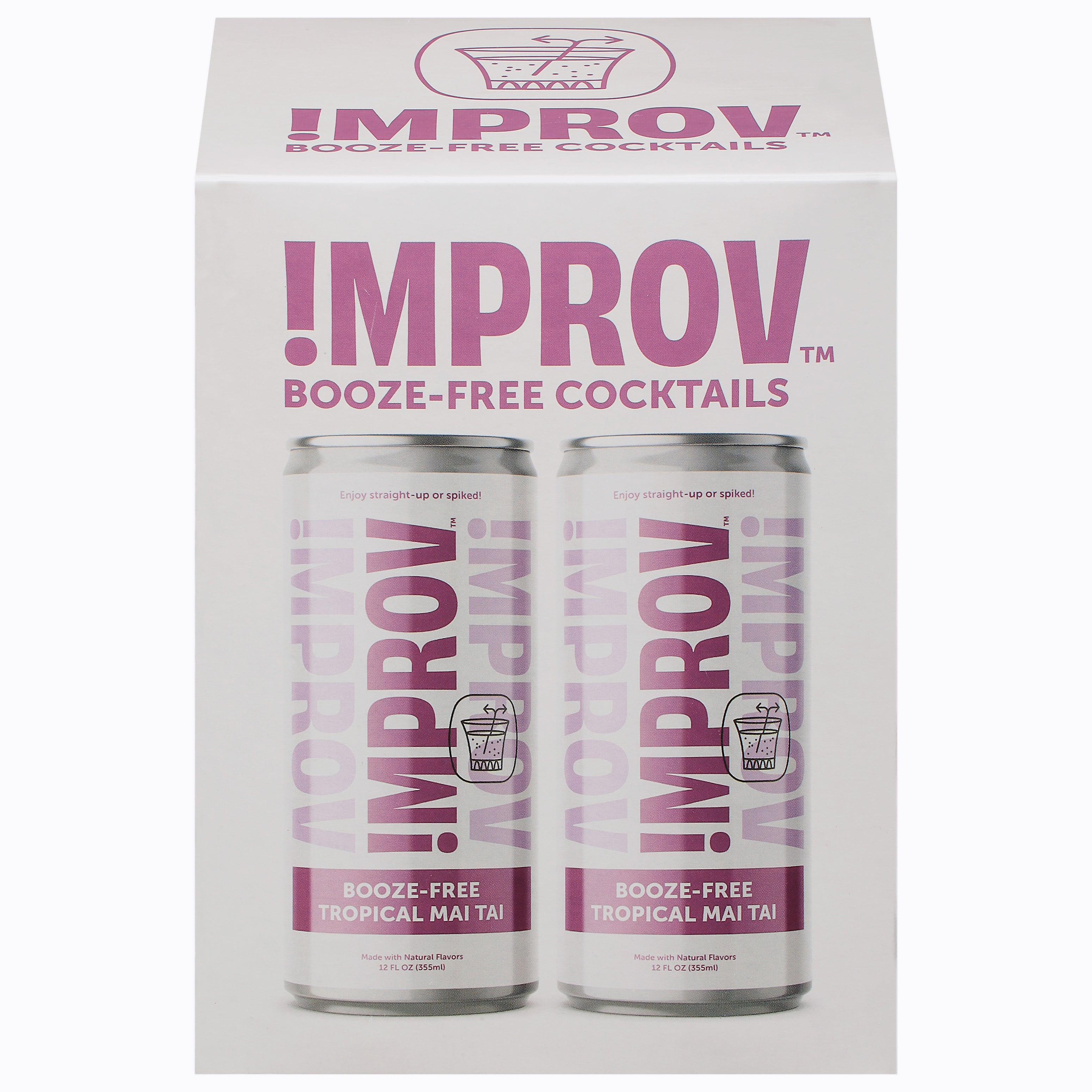 Improv Booze-Free Tropical Mai Tai Cocktail 4 - 12 fl oz Cans - Case of 6