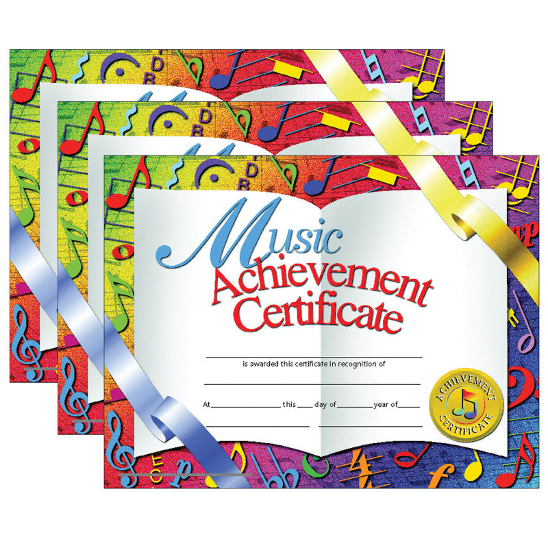 HAYES PUBLISHING - Music Achievement Certificate, 30 Per Pack, 3 Packs