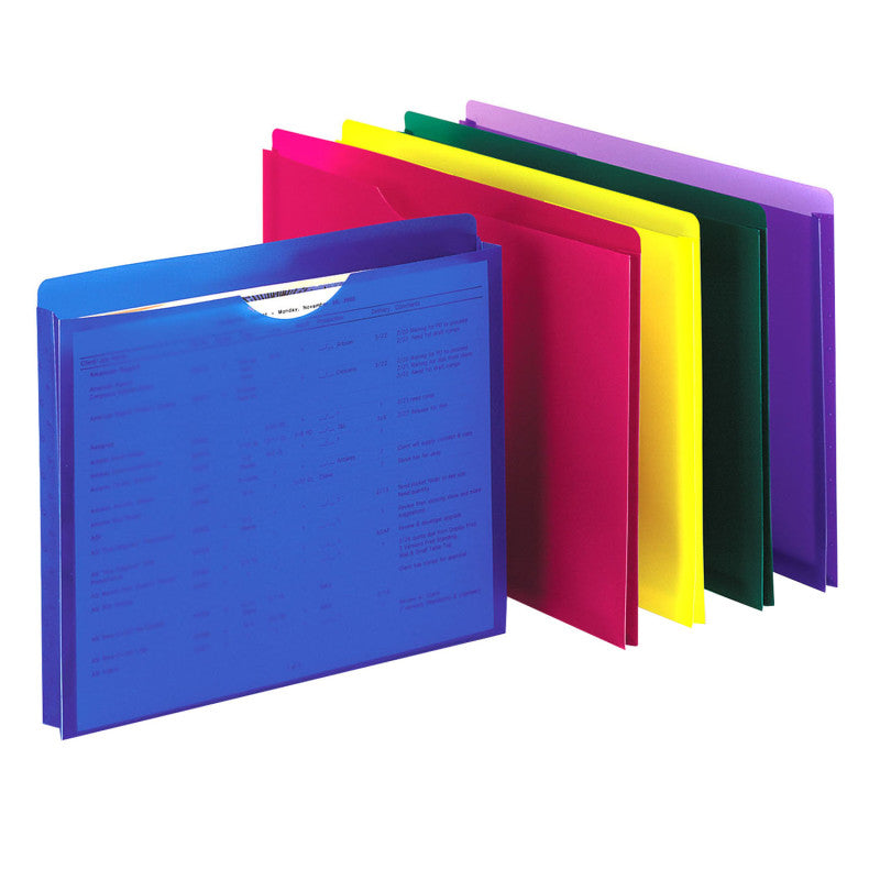 PENDAFLEX - Poly File Jackets, Letter Size, Assorted Colors, Pack of 10