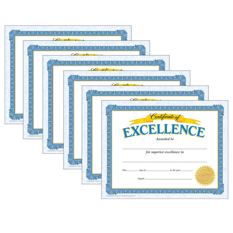 TREND - Certificate of Excellence Classic Certificates, 30 Per Pack, 6 Packs