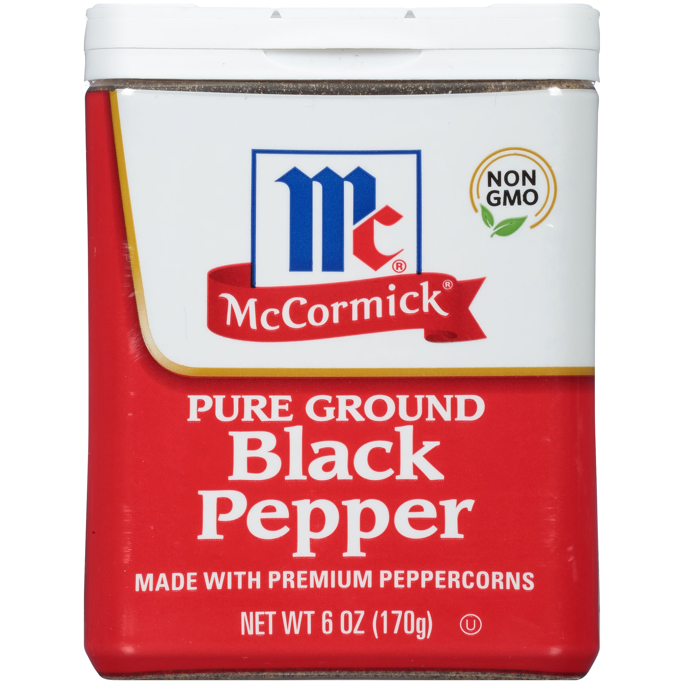 McCormick Pure Ground Black Pepper 6 oz. Shaker - Case of 12