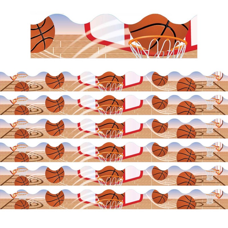 EUREKA - Basketball Deco Trim®, 37 Feet Per Pack, 6 Packs