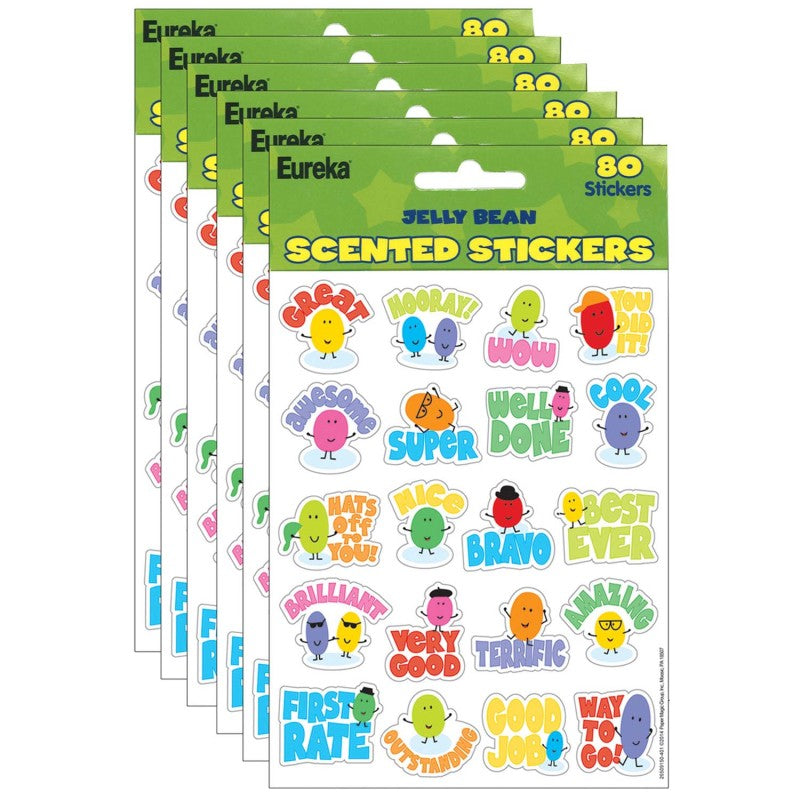 EUREKA - Jelly Beans Scented Stickers, 80 Per Pack, 6 Packs